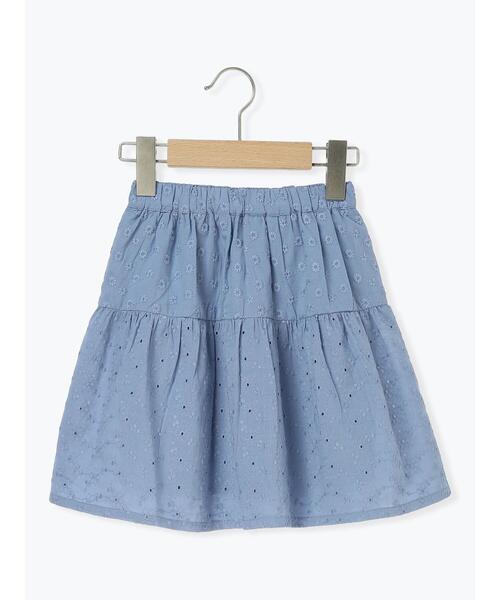 Samansa Mos2 Lagom（サマンサモスモスラーゴム）の「レース切替えティアードスカート（スカート・キッズ・オフホワイト/ブルー・大(L)/中(M)/小(S)/特(XL)）」の2枚目の写真