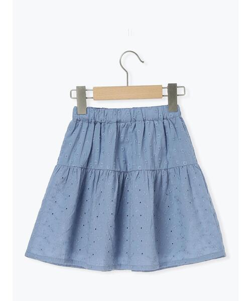 Samansa Mos2 Lagom（サマンサモスモスラーゴム）の「レース切替えティアードスカート（スカート・キッズ・オフホワイト/ブルー・大(L)/中(M)/小(S)/特(XL)）」の4枚目の写真