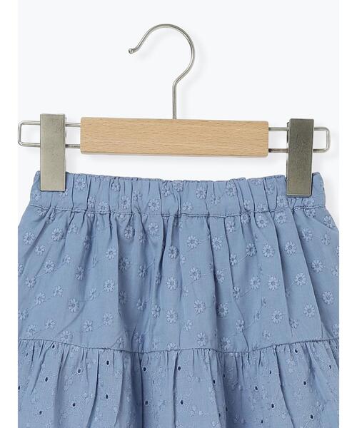Samansa Mos2 Lagom（サマンサモスモスラーゴム）の「レース切替えティアードスカート（スカート・キッズ・オフホワイト/ブルー・大(L)/中(M)/小(S)/特(XL)）」の5枚目の写真