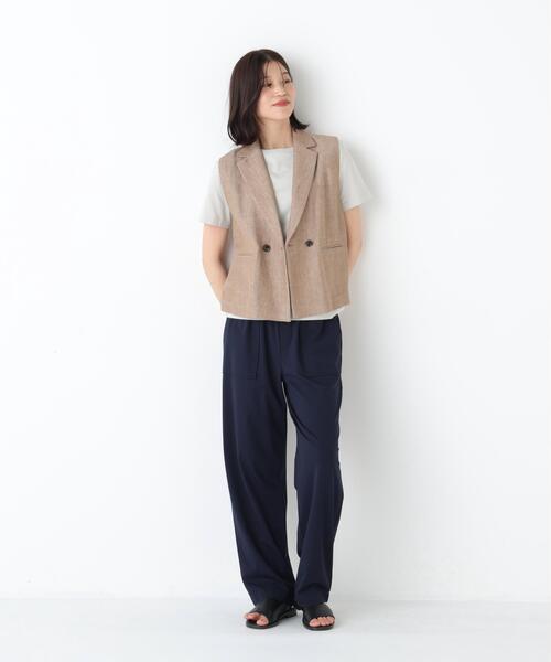 human woman(ヒューマンウーマン)の「◆【大人気追加生産 / ジャージー素材/ウォッシャブル】カノコストレッチベイカーパンツ(その他パンツ・レディース・ネイビー/ベージュ系その他/ブラック・LARGE/SMALL/MEDIUM)」の22枚目の写真