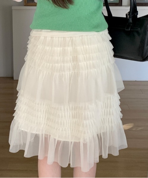 Vipoa（ヴィポア）の「race design cake skirt（スカート・レディース・ホワイト/ブラック・FREE）」の13枚目の写真