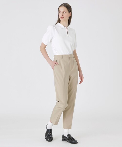 BLUE LABEL CRESTBRIDGE（ブルーレーベルクレストブリッジ）の「サイロスパンクリアツイルテーパードパンツ（その他パンツ・レディース・ベージュ/ダークネイビー・38/36）」の7枚目の写真