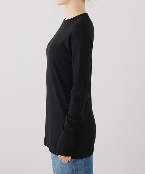 JOURNAL STANDARD LUXE(ジャーナルスタンダード ラックス)の「テレコ クルーネックプルオーバー(Tシャツ/カットソー・レディース・ホワイト/ブラック・FREE)」の5枚目の写真