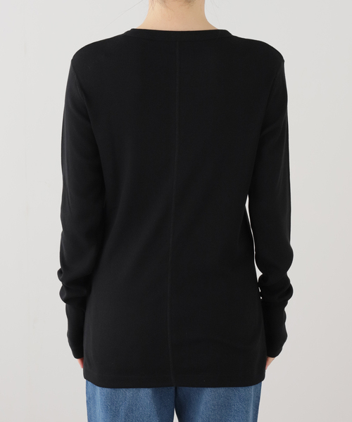 JOURNAL STANDARD LUXE(ジャーナルスタンダード ラックス)の「テレコ クルーネックプルオーバー(Tシャツ/カットソー・レディース・ホワイト/ブラック・FREE)」の6枚目の写真