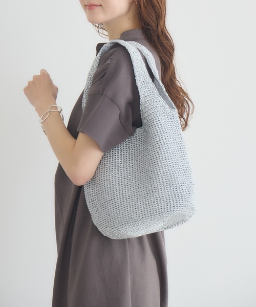 KATHARINE ROSS（キャサリンロス）の「【KATHARINE ROSS】【WEB限定】メタリックコードニットトートバッグ（トートバッグ・レディース・ブラック/シルバー/ゴールド・MEDIUM）」の2枚目の写真