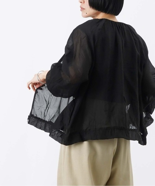 LUCA/LADY LUCK LUCA（ルカ/レディラックルカ）の「LC/LLL ワッシャーシアーブルゾン（ブルゾン・レディース・オフホワイト/ブラック・FREE）」の3枚目の写真