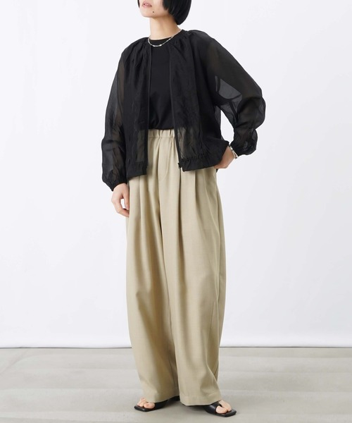 LUCA/LADY LUCK LUCA（ルカ/レディラックルカ）の「LC/LLL ワッシャーシアーブルゾン（ブルゾン・レディース・オフホワイト/ブラック・FREE）」の4枚目の写真