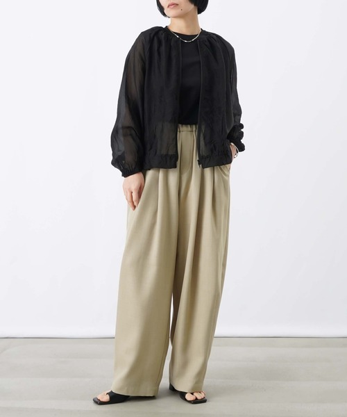 LUCA/LADY LUCK LUCA（ルカ/レディラックルカ）の「LC/LLL ワッシャーシアーブルゾン（ブルゾン・レディース・オフホワイト/ブラック・FREE）」の5枚目の写真