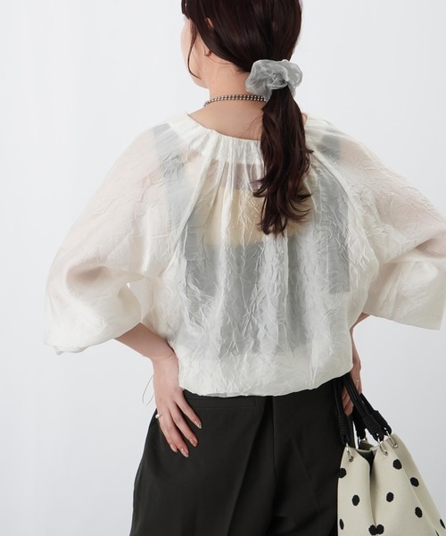 LUCA/LADY LUCK LUCA（ルカ/レディラックルカ）の「LC/LLL ワッシャーシアーブルゾン（ブルゾン・レディース・オフホワイト/ブラック・FREE）」の13枚目の写真