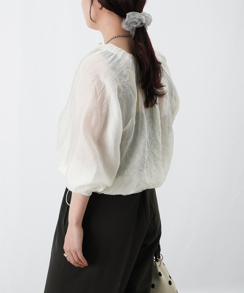 LUCA/LADY LUCK LUCA（ルカ/レディラックルカ）の「LC/LLL ワッシャーシアーブルゾン（ブルゾン・レディース・オフホワイト/ブラック・FREE）」の9枚目の写真