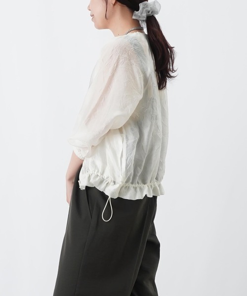 LUCA/LADY LUCK LUCA（ルカ/レディラックルカ）の「LC/LLL ワッシャーシアーブルゾン（ブルゾン・レディース・オフホワイト/ブラック・FREE）」の12枚目の写真