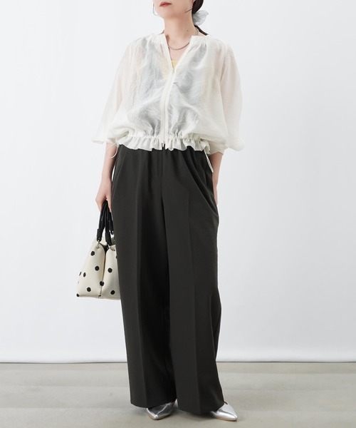 LUCA/LADY LUCK LUCA（ルカ/レディラックルカ）の「LC/LLL ワッシャーシアーブルゾン（ブルゾン・レディース・オフホワイト/ブラック・FREE）」の10枚目の写真