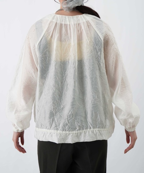 LUCA/LADY LUCK LUCA（ルカ/レディラックルカ）の「LC/LLL ワッシャーシアーブルゾン（ブルゾン・レディース・オフホワイト/ブラック・FREE）」の16枚目の写真