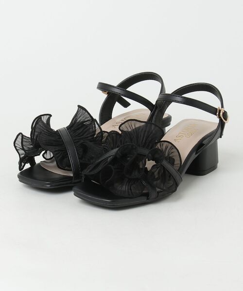 ASTORIA ODIER（アストリアオディール）の「シアーフリルストラップサンダル（サンダル・レディース・ブラウン/アイボリー/ブラック・SMALL/MEDIUM/LARGE）」の2枚目の写真