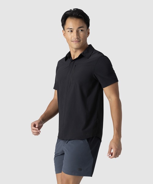 OUTDOOR RESEARCH（アウトドアリサーチ）の「OUTDOOR RESEARCH/アウトドアリサーチ Astroman Air Short Sleeve Sun Shirt/アストロマン エアー ショートスリーブ サンシャツ（シャツ/ブラウス・メンズ・ブラック・MEDIUM）」の5枚目の写真