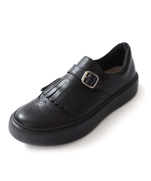 Pointer(shoes)(ポインター)の「【本革・日本製】フリンジ 付き 厚底スリッポン ローファー(スリッポン・レディース・グレー/ライトグレー/ブラック/ブラウン・24cm/23.5cm/23cm/22.5cm/24.5cm)」の18枚目の写真