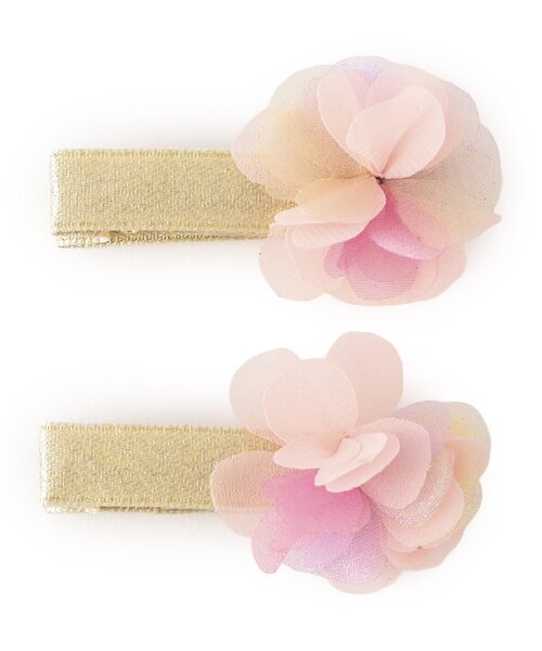 apres les cours（アプレレクール）の「お花ヘアクリップセット（バレッタ/ヘアクリップ・キッズ・ピンク・FREE）」の2枚目の写真