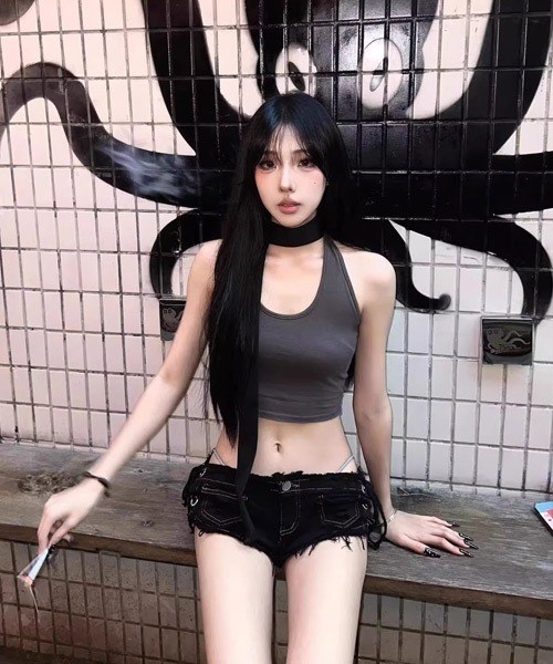 Ressaca(レサーカ)の「サイドレースアップローウエストデニムショートパンツ(デニムパンツ・レディース・ピンク/ホワイト/ブルー/ライトブルー/ブラック・L/M)」の22枚目の写真