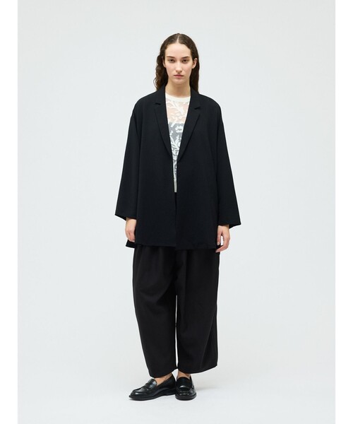 mizuiroind（ミズイロインド）の「mizuiro ind テーラードシャツジャケット（ダウンジャケット/コート・レディース・ブラック/チャコールグレー/ベージュ/ネイビー・FREE）」の13枚目の写真