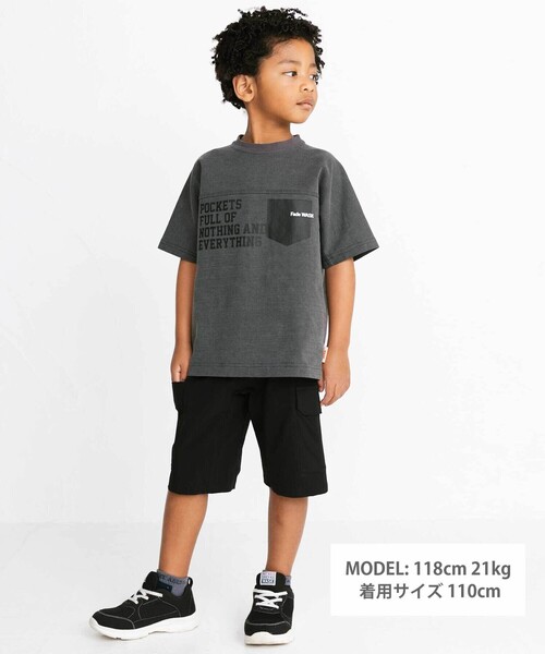WASK（ワスク）の「ヴィンテージ天竺ロゴBIG Tシャツ(110~160cm)（Tシャツ/カットソー・キッズ・ブルー・150cm/130cm/140cm）」の3枚目の写真