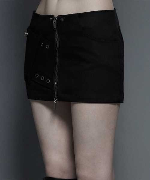 ETRE AU SOMMET(エトレオソメ)の「Front Zip Belt Detail Mini Skirt (Black)(スカート・レディース・ブラック・FREE)」の10枚目の写真