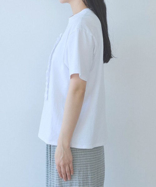 yuni(ユニ )の「cotton Lace Tシャツ(Tシャツ/カットソー・レディース・ブラック/ホワイト/イエロー・FREE)」の19枚目の写真
