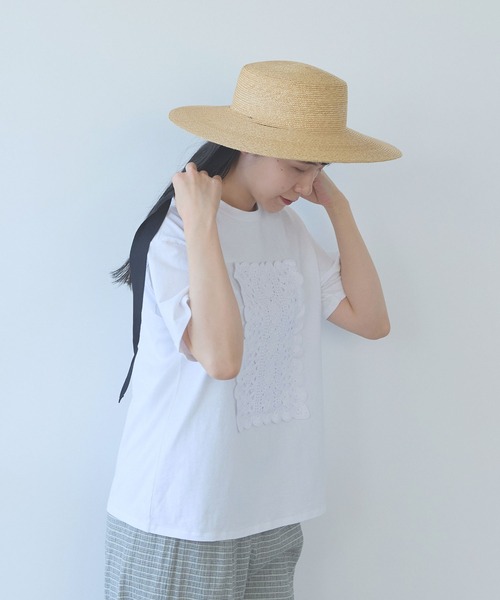 yuni(ユニ )の「cotton Lace Tシャツ(Tシャツ/カットソー・レディース・ブラック/ホワイト/イエロー・FREE)」の15枚目の写真