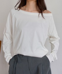 ボートネックルーズロングTシャツ