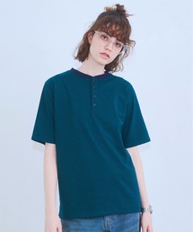 Zooodle | Border henley-neck T-shirt - ボーダーヘンリーネックTシャツ -(Tシャツ/カットソー)