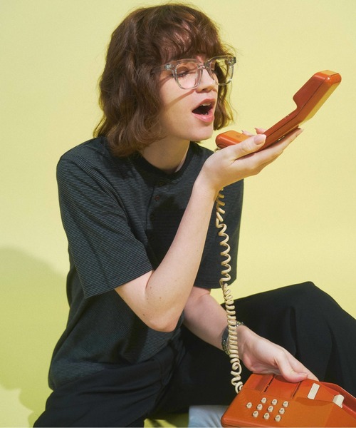 Zooodle（ズードル）の「Border henley-neck T-shirt - ボーダーヘンリーネックTシャツ -（Tシャツ/カットソー・メンズ・グリーン/ブラック・MEDIUM/LARGE）」の19枚目の写真