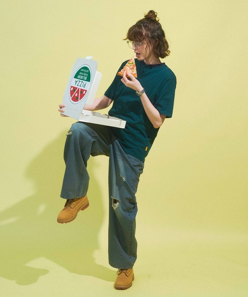 Zooodle(ズードル)の「Border henley-neck T-shirt - ボーダーヘンリーネックTシャツ -(Tシャツ/カットソー・メンズ・グリーン/ブラック・MEDIUM/LARGE)」の15枚目の写真