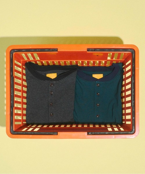 Zooodle(ズードル)の「Border henley-neck T-shirt - ボーダーヘンリーネックTシャツ -(Tシャツ/カットソー・メンズ・グリーン/ブラック・MEDIUM/LARGE)」の20枚目の写真