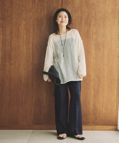 Spick & Span(スピックアンドスパン)の「《セットアップ可》ライトドライクロスパンツ(スラックス・レディース・ネイビー/ブラウン・36/34/38)」の4枚目の写真