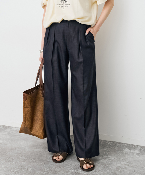 Spick & Span(スピックアンドスパン)の「《セットアップ可》ライトドライクロスパンツ(スラックス・レディース・ネイビー/ブラウン・36/34/38)」の10枚目の写真