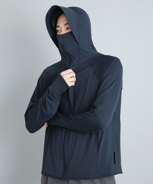 cross marche(クロスマルシェ)の「【Yoki】メンズUVカットパーカ(Tシャツ/カットソー・メンズ・ブラック/グレー/ネイビー・フリー)」の1枚目の写真