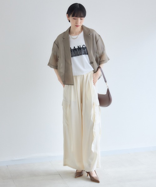 Paradise Picnic(パラダイスピクニック)の「cloche シアー半袖ジャケット(テーラードジャケット・レディース・ブラック/アイボリー/カーキ・FREE)」の12枚目の写真