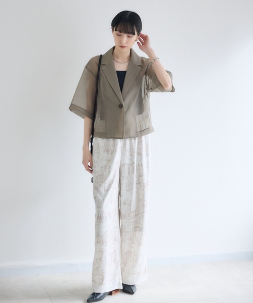 Paradise Picnic(パラダイスピクニック)の「cloche シアー半袖ジャケット(テーラードジャケット・レディース・ブラック/アイボリー/カーキ・FREE)」の16枚目の写真