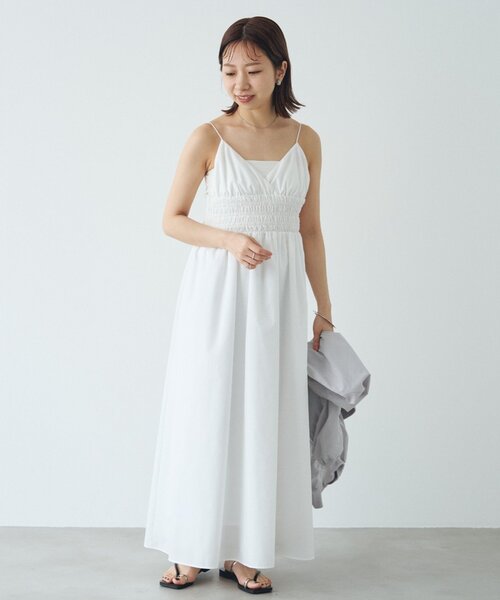 LOUNGEDRESS（ラウンジドレス）の「【PUFRILL/パフリル】《低身長向けサイズ》キャミワンピース（ワンピース・レディース・オフホワイト/ブラック/ブラック系その他・SMALL）」の11枚目の写真