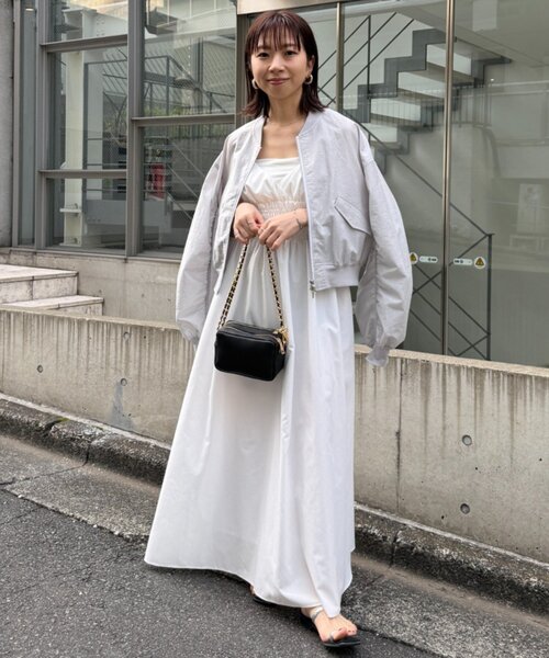 LOUNGEDRESS（ラウンジドレス）の「【PUFRILL/パフリル】《低身長向けサイズ》キャミワンピース（ワンピース・レディース・オフホワイト/ブラック/ブラック系その他・SMALL）」の8枚目の写真