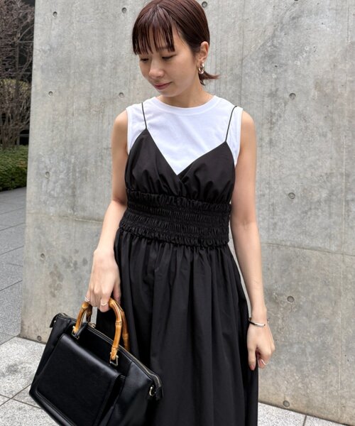 LOUNGEDRESS（ラウンジドレス）の「【PUFRILL/パフリル】《低身長向けサイズ》キャミワンピース（ワンピース・レディース・オフホワイト/ブラック/ブラック系その他・SMALL）」の22枚目の写真