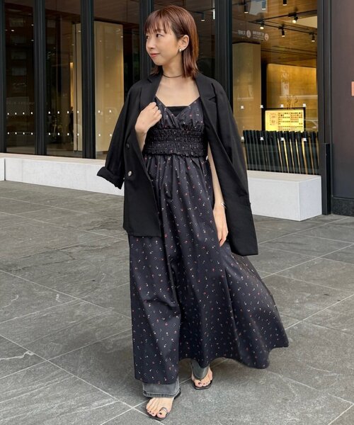 LOUNGEDRESS（ラウンジドレス）の「【PUFRILL/パフリル】《低身長向けサイズ》キャミワンピース（ワンピース・レディース・オフホワイト/ブラック/ブラック系その他・SMALL）」の21枚目の写真