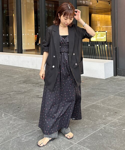 LOUNGEDRESS（ラウンジドレス）の「【PUFRILL/パフリル】《低身長向けサイズ》キャミワンピース（ワンピース・レディース・オフホワイト/ブラック/ブラック系その他・SMALL）」の20枚目の写真
