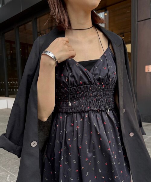 LOUNGEDRESS（ラウンジドレス）の「【PUFRILL/パフリル】《低身長向けサイズ》キャミワンピース（ワンピース・レディース・オフホワイト/ブラック/ブラック系その他・SMALL）」の19枚目の写真