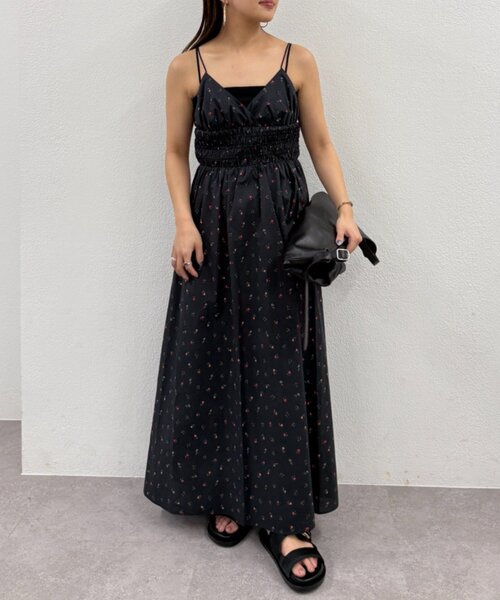 LOUNGEDRESS（ラウンジドレス）の「【PUFRILL/パフリル】《低身長向けサイズ》キャミワンピース（ワンピース・レディース・オフホワイト/ブラック/ブラック系その他・SMALL）」の17枚目の写真