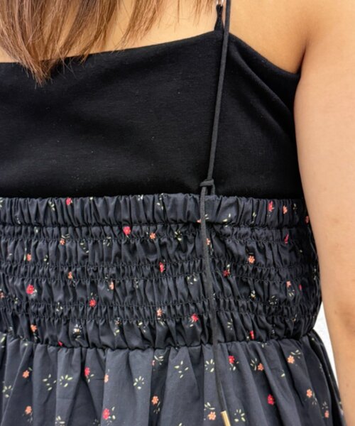 LOUNGEDRESS（ラウンジドレス）の「【PUFRILL/パフリル】《低身長向けサイズ》キャミワンピース（ワンピース・レディース・オフホワイト/ブラック/ブラック系その他・SMALL）」の12枚目の写真