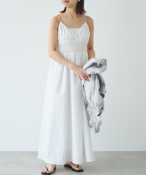 LOUNGEDRESS（ラウンジドレス）の「【PUFRILL/パフリル】《低身長向けサイズ》キャミワンピース（ワンピース・レディース・オフホワイト/ブラック/ブラック系その他・SMALL）」の2枚目の写真