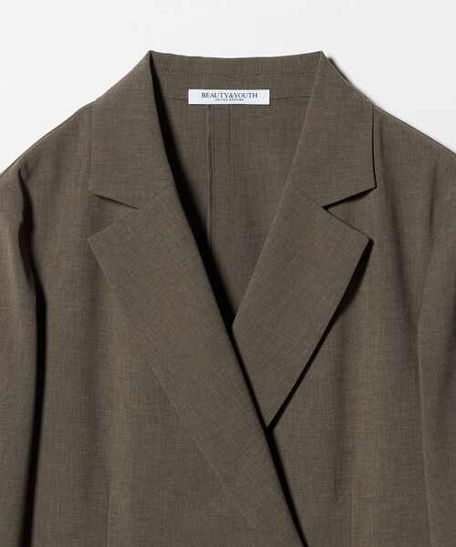 BEAUTY&YOUTH UNITED ARROWS（ビューティーアンドユースユナイテッドアローズ）の「ポリエステル ダブルジャケット 吸水速乾 防シワ ウォッシャブル（テーラードジャケット・レディース・ベージュ/モカ・S/M）」の4枚目の写真