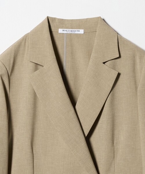 BEAUTY&YOUTH UNITED ARROWS(ビューティーアンドユースユナイテッドアローズ)の「ポリエステル ダブルジャケット 吸水速乾 防シワ ウォッシャブル(テーラードジャケット・レディース・ベージュ/モカ・S/M)」の9枚目の写真