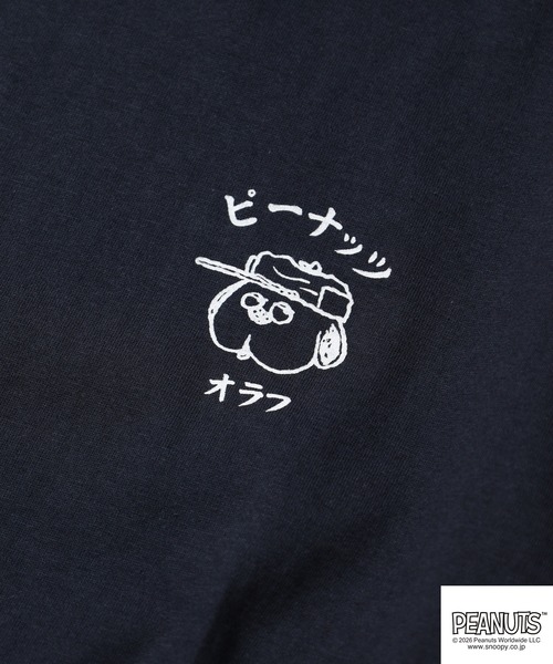 PEANUTS（ピーナッツ）の「PEANUTS　帆前掛け風オラフ柄プリント天竺Tシャツ 半袖（Tシャツ/カットソー・レディース・ネイビー/オフホワイト・LL/L/M）」の6枚目の写真