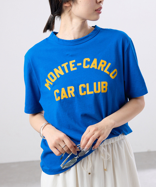 IENA(イエナ)の「BLACK フロッキーロゴプリントTシャツ(Tシャツ/カットソー・レディース・イエロー/ブルー・FREE)」の8枚目の写真
